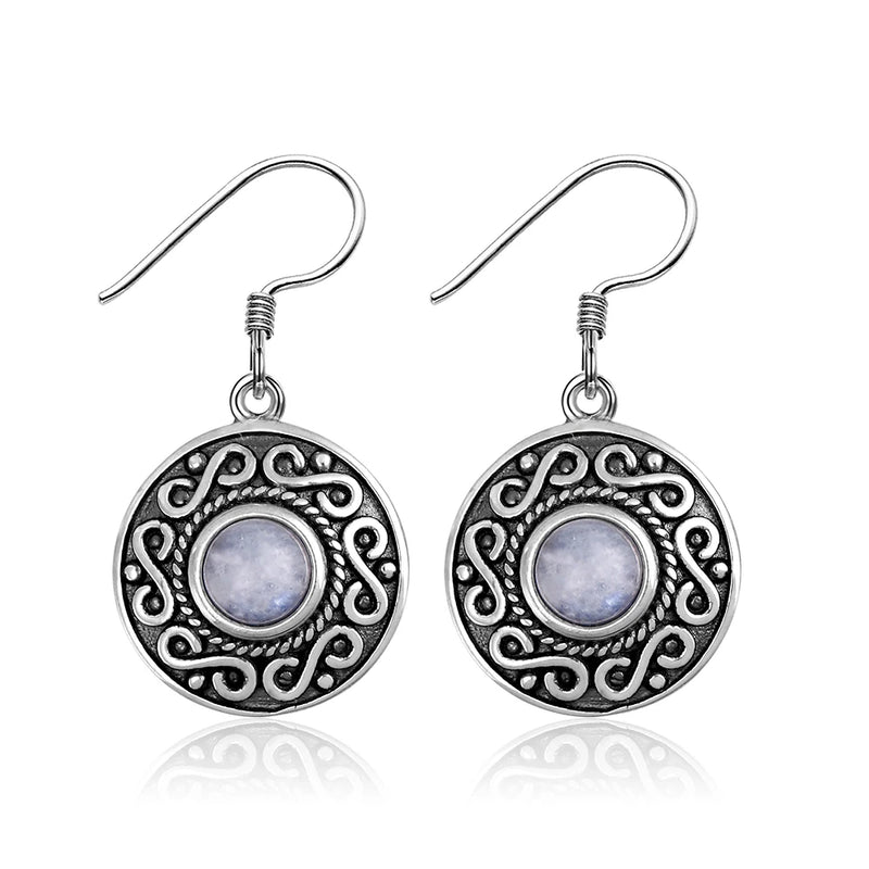 S925 Sterling Silver Moonstone Earrings Bohemian Wedding Party