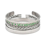 Stainless Steel Speedometer Cuff Bracelet Set for Men
