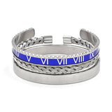 Stainless Steel Speedometer Cuff Bracelet Set for Men