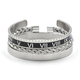 Stainless Steel Speedometer Cuff Bracelet Set for Men