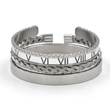 Stainless Steel Speedometer Cuff Bracelet Set for Men