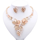 Italian Jewelry Rhinestone Necklace Earrings Sets Wedding Party Gift