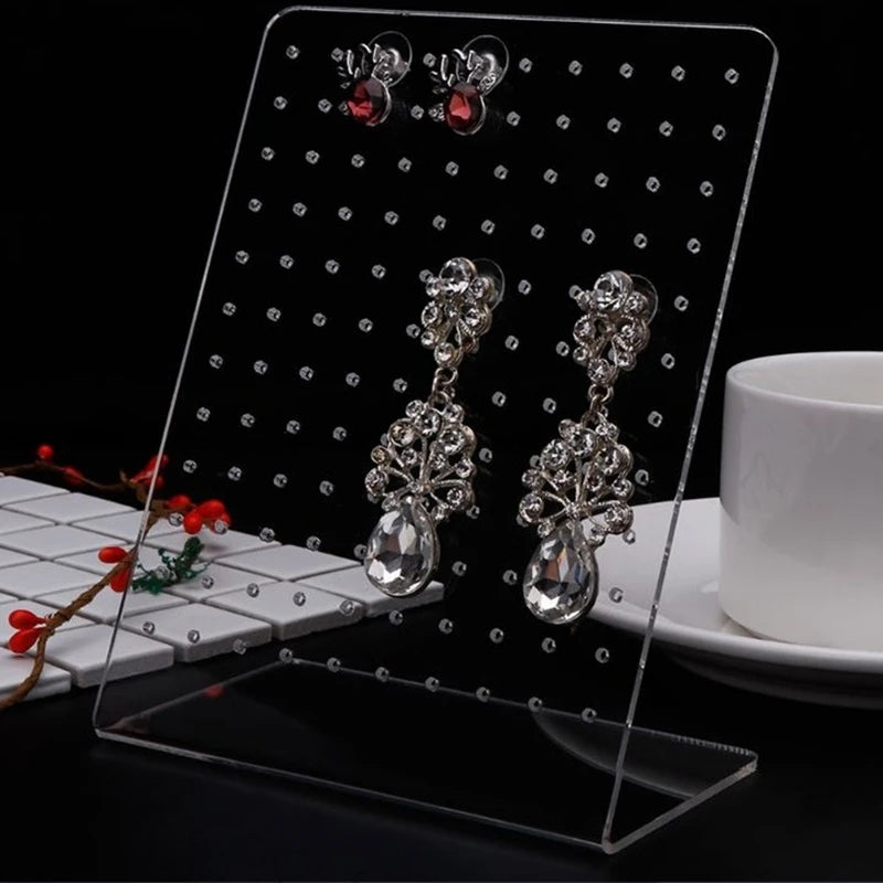 Earrings Display Stand Rack L Shape 120 Slots Holder Jewelry Storage