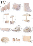 Solid Wood Jewelry Display Stand Set