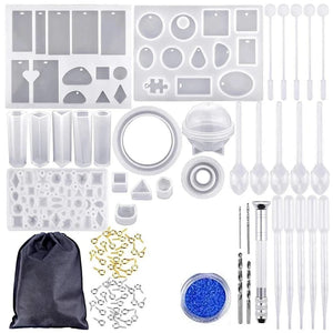 Silicone Jewelry Casting Molds Set for DIY Pendant Necklace Bracelet Craft