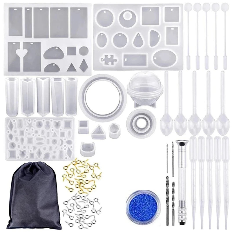 Silicone Jewelry Casting Molds Set for DIY Pendant Necklace Bracelet Craft