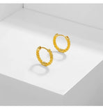 18k Small Twist Ear Ring Buckle - Vintage Wedding Earrings