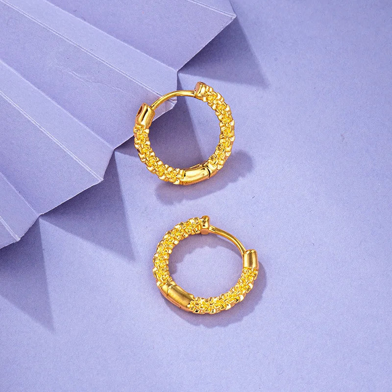 18k Small Twist Ear Ring Buckle - Vintage Wedding Earrings