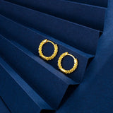 18k Small Twist Ear Ring Buckle - Vintage Wedding Earrings