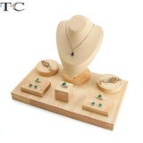 Solid Wood Jewelry Display Rack for Rings Bracelets Necklaces Earrings
