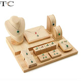 Solid Wood Jewelry Display Rack for Rings Bracelets Necklaces Earrings