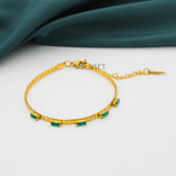 Green Zircon Stainless Steel Jewelry Set for Women