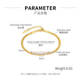Zircon Titanium Steel Snake Bones Chain Bracelet for Women