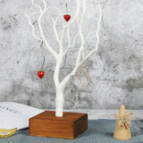 Small Jewelry Stand Tree Organizer with Wooden Base