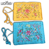 Chinese Wind Silk Jewelry Organizer Travel Pouches Embroidery Bird Roll Bag