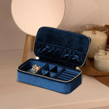 Velvet Jewelry Storage Box Small Case Dual Zippers Multifunctional Gift