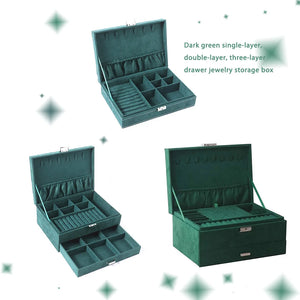 Jewelry Storage Box Dustproof Necklace Ring Organizer Holder