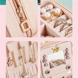 Leather Jewelry Storage Box Travel Case Organizer