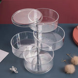 Rotating Jewelry Storage Box Makeup Organizer Rack with Cover