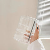 Rotating Plastic Jewelry Storage Box Organizer with Cover