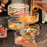 Rotating Jewelry Storage Box Makeup Organizer Rack with Cover