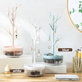 Branch Jewelry Stand with Rotatable Base and Storage Case
