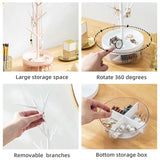 Branch Jewelry Stand with Rotatable Base and Storage Case
