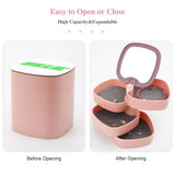 Jewelry Storage Box Portable Leather Necklace Earrings Rings