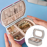 Portable Jewelry Storage Box PU Earrings Bracelet Bangle Holder