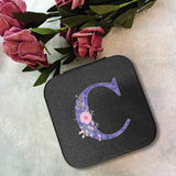 Purple Letter Print Jewelry Box Travel Organizer