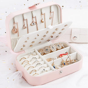 Travel Jewelry Box Portable Organizer Display Case PU Leather