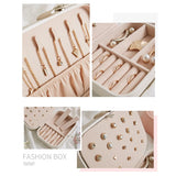 Travel Jewelry Box Portable Organizer Display Case PU Leather