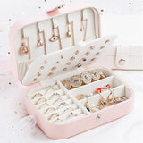 Travel Jewelry Box Portable Organizer Display Case PU Leather