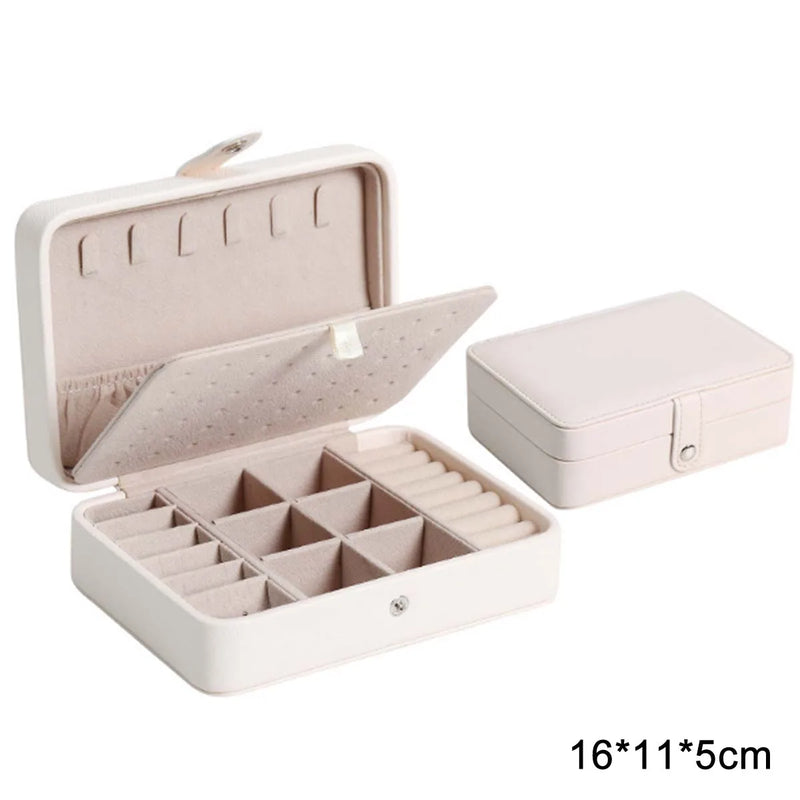 Jewelry Storage Box Travel Organizer Ring Earring Necklace Showcase