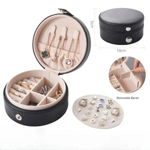Double Layer Jewelry Travel Organizer Case - Earrings Necklace Ring Storage