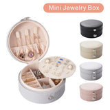 Double Layer Jewelry Travel Organizer Case - Earrings Necklace Ring Storage