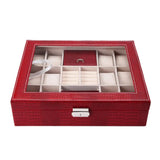 Jewelry Storage Box with Lock Necklace Showcase Watches Display