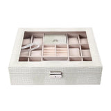 Jewelry Storage Box with Lock Necklace Showcase Watches Display