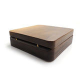Wooden Ring Storage Box with Velvet Lining and Mirror Stand