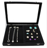 Jewelry Storage Box with Transparent Lid, Black