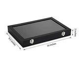 Jewelry Storage Box with Transparent Lid, Black
