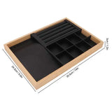 Stackable Jewelry Tray Wood Board Earrings Necklaces Display Showcase