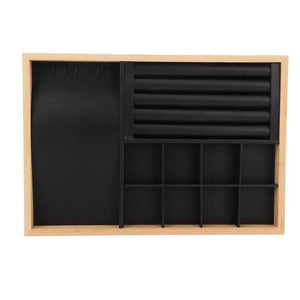 Stackable Jewelry Tray Wood Board Earrings Necklaces Display Showcase