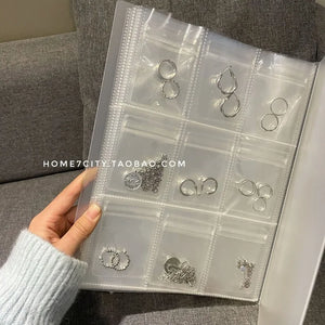 Portable Jewelry Storage Book Album Earrings Necklace Display Stand