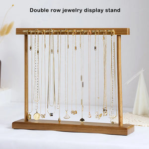 Jewelry Storage Shelf Dual Row Earrings Necklace Pendant Bracelet Display Rack