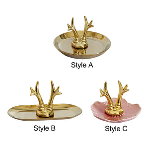 Ceramic Jewelry Storage Tray Large Capacity Earrings Holder Stand