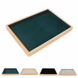Flannel Wooden Jewelry Storage Tray Organizer Holder Box