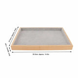 Flannel Wooden Jewelry Storage Tray Organizer Holder Box