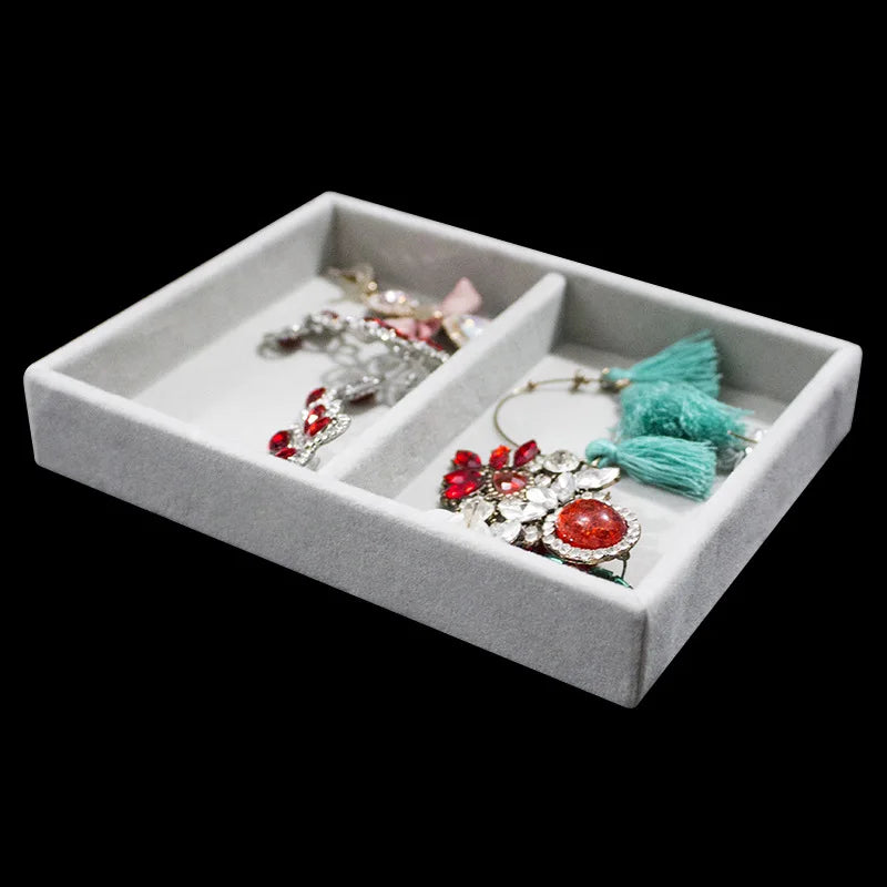 Velvet Jewelry Tray Organizer Display Holder Case
