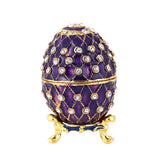 Vintage Easter Egg Jewelry Box Enameled Trinket Organizer